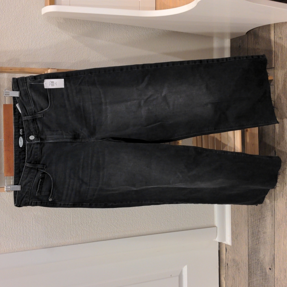NWT Old Navy Wide Leg Jeans Black 12 Petite
